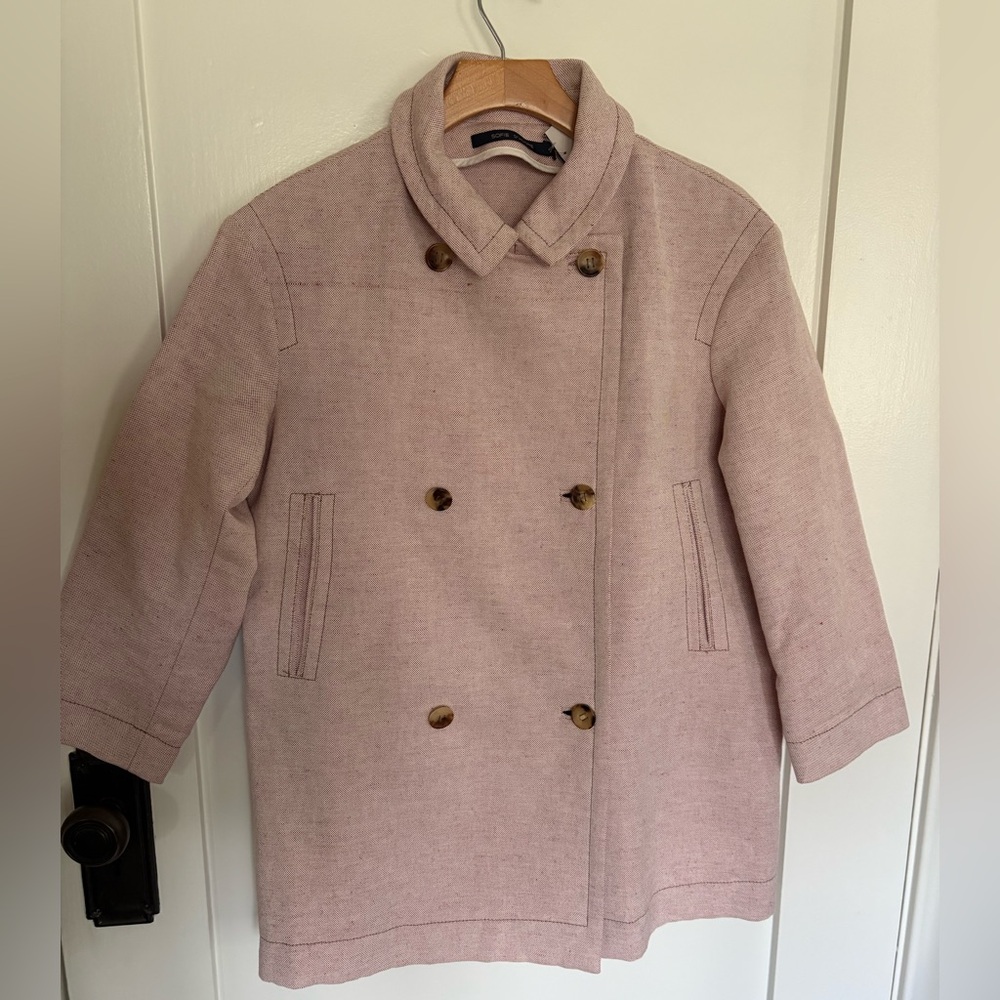 Sofie D'Hoore Cotton Linen Double-Breasted Lightweight Coat